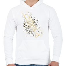 PRINTFASHION Trombita - Férfi kapucnis pulóver - Fehér