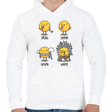 PRINTFASHION Trónok harca évszakok - Férfi kapucnis pulóver - Fehér férfi pulóver, kardigán