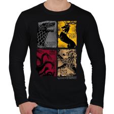 PRINTFASHION Trónok harca - Férfi hosszú ujjú póló - Fekete férfi póló