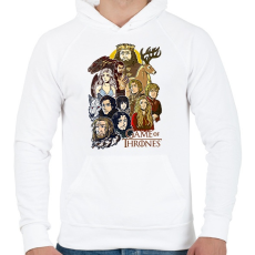 PRINTFASHION Trónok Harca - Férfi kapucnis pulóver - Fehér