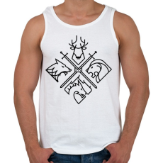 PRINTFASHION Trónok harca klánok - Férfi atléta - Fehér