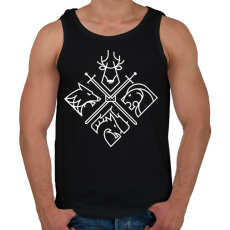 PRINTFASHION Trónok harca klánok - Férfi atléta - Fekete