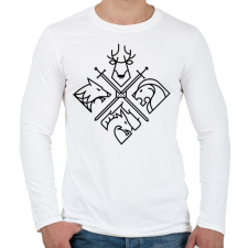 PRINTFASHION Trónok harca klánok - Férfi hosszú ujjú póló - Fehér férfi póló