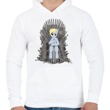PRINTFASHION Trónok harca póni - Férfi kapucnis pulóver - Fehér férfi pulóver, kardigán