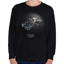 PRINTFASHION Trónok harca: Stark ház - Gyerek pulóver - Fekete gyerek pulóver, kardigán