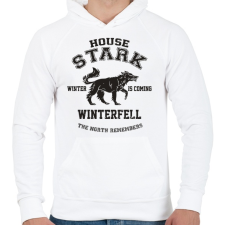 PRINTFASHION Trónok harca: Stark house - Férfi kapucnis pulóver - Fehér férfi pulóver, kardigán