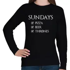 PRINTFASHION Trónok harca vasárnap - Női pulóver - Fekete női pulóver, kardigán