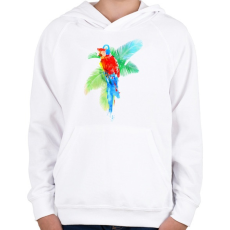 PRINTFASHION Tropical party - Gyerek kapucnis pulóver - Fehér