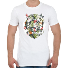 PRINTFASHION Tropical tiger - Férfi póló - Fehér férfi póló