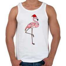 PRINTFASHION Trópusi karácsony flmaingó - Férfi atléta - Fehér atléta, trikó