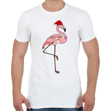 PRINTFASHION Trópusi karácsony flmaingó - Férfi póló - Fehér