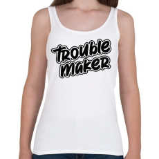 PRINTFASHION TroubleMakerBlackTextured - Női atléta - Fehér