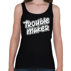 PRINTFASHION TroubleMakerWhiteTextured-04 - Női atléta - Fekete