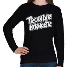 PRINTFASHION TroubleMakerWhiteTextured-04 - Női pulóver - Fekete női pulóver, kardigán