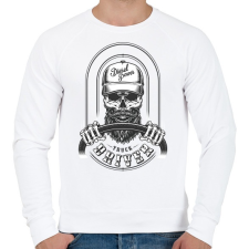 PRINTFASHION Truck driver - Fekete - Férfi pulóver - Fehér férfi pulóver, kardigán