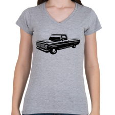 PRINTFASHION Truck - Női V-nyakú póló - Sport szürke női póló