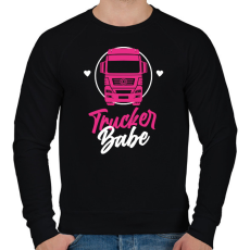 PRINTFASHION Trucker Babe - Férfi pulóver - Fekete