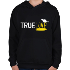 PRINTFASHION True love - Gyerek kapucnis pulóver - Fekete