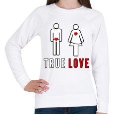 PRINTFASHION True love - Női pulóver - Fehér
