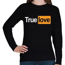 PRINTFASHION True Love - Női pulóver - Fekete női pulóver, kardigán