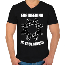 PRINTFASHION True magic - Férfi V-nyakú póló - Fekete