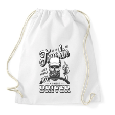 PRINTFASHION Truking driver - Fekete - Sportzsák, Tornazsák - Fehér tornazsák