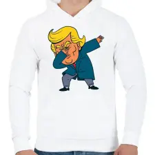 PRINTFASHION Trump dab - Férfi kapucnis pulóver - Fehér férfi pulóver, kardigán