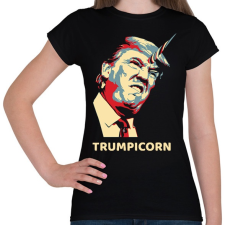 PRINTFASHION Trump unikornis - Női póló - Fekete női póló