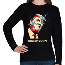 PRINTFASHION Trump unikornis - Női pulóver - Fekete női pulóver, kardigán