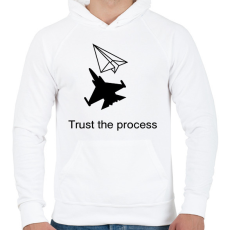 PRINTFASHION Trust the process - Férfi kapucnis pulóver - Fehér