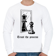 PRINTFASHION Trust the process - Férfi pulóver - Fehér férfi pulóver, kardigán