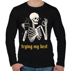 PRINTFASHION Trying my best - Férfi hosszú ujjú póló - Fekete