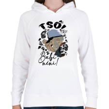 PRINTFASHION Tső Babi néni! - Női kapucnis pulóver - Fehér női pulóver, kardigán