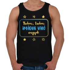 PRINTFASHION Tudom, tudom imádni való vagyok - Kisfiú - Férfi atléta - Fekete