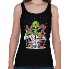 PRINTFASHION Tudós ufo - Női atléta - Fekete női trikó