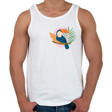 PRINTFASHION Tukán lila háttéren - Férfi atléta - Fehér