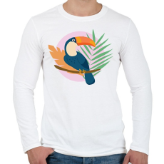 PRINTFASHION Tukán lila háttéren - Férfi hosszú ujjú póló - Fehér