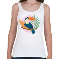 PRINTFASHION Tukán lila háttéren - Női atléta - Fehér női trikó