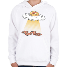 PRINTFASHION Tükörtojás ufo - Gyerek kapucnis pulóver - Fehér