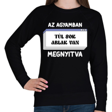 PRINTFASHION Túl sok ablak - Női pulóver - Fekete