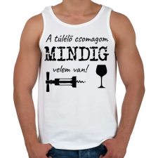 PRINTFASHION Túlélő csomag - Táska minta - Férfi atléta - Fehér atléta, trikó