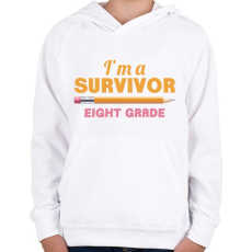 PRINTFASHION Túlélő - Gyerek kapucnis pulóver - Fehér