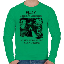 PRINTFASHION Túlélőtábor  - Férfi pulóver - Zöld férfi pulóver, kardigán