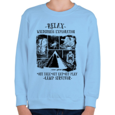 PRINTFASHION Túlélőtábor  - Gyerek pulóver - Világoskék gyerek pulóver, kardigán