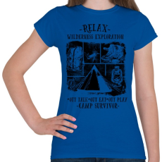 PRINTFASHION Túlélőtábor  - Női póló - Királykék