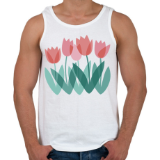 PRINTFASHION Tulipánok - Férfi atléta - Fehér