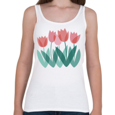 PRINTFASHION Tulipánok - Női atléta - Fehér női trikó