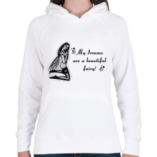 PRINTFASHION tündér3 - Női kapucnis pulóver - Fehér női pulóver, kardigán