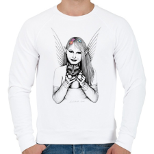 PRINTFASHION tündér és macska - Férfi pulóver - Fehér férfi pulóver, kardigán