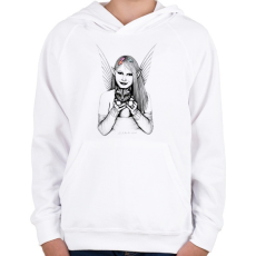 PRINTFASHION tündér és macska - Gyerek kapucnis pulóver - Fehér